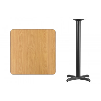 BLNK Square Bar Height Table with 22'' x 22'' Base - Natural, 30"W