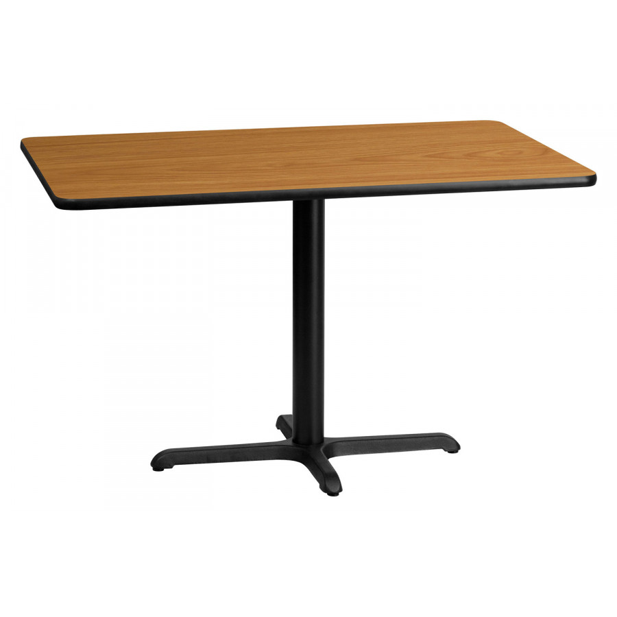 BLNK Rectangular Table with 23.5'' x 29.5'' Base - Natural, 30"W x 48"L