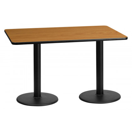 BLNK - Rectangular Table with 18'' Round Bases