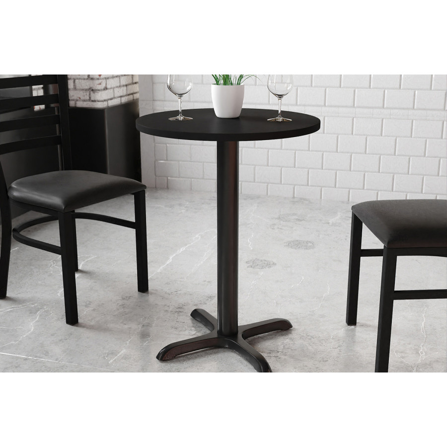 BLNK Round Table with 22'' x 22'' Base - Black, 24"D