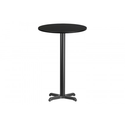 BLNK Round Bar Height Table with 22'' x 22'' Base - Black, 24"D