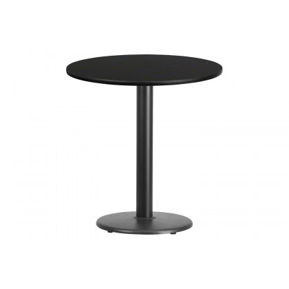 BLNK Round Table with 18'' Round Base - Black, 24"D