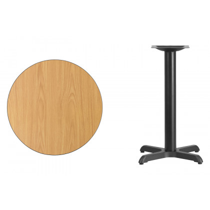 BLNK Round Table with 22'' x 22'' Base - Natural, 24"D