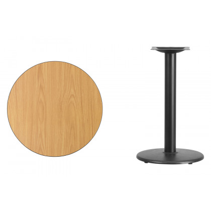 BLNK Round Table with 18'' Round Base - Natural, 24"D
