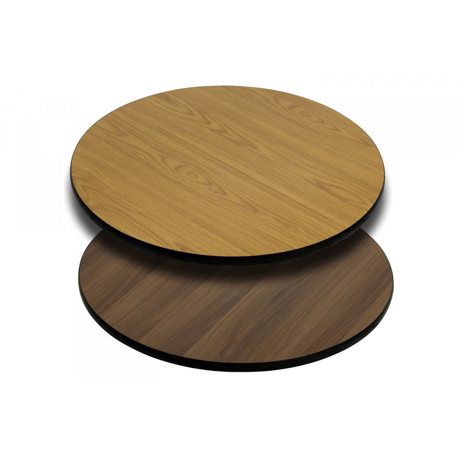 BLNK Glenbrook Round Laminate Reversible Table Top - Natural or Walnut, 24"D