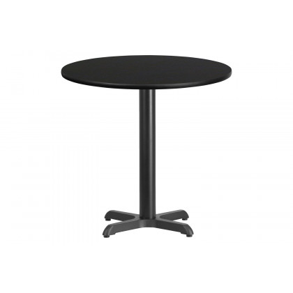 BLNK Round Table with 22'' x 22'' Base - Black, 30"D