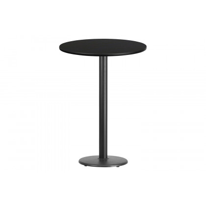 BLNK Round Bar Height Table with 18'' Round Base - Black, 30"D