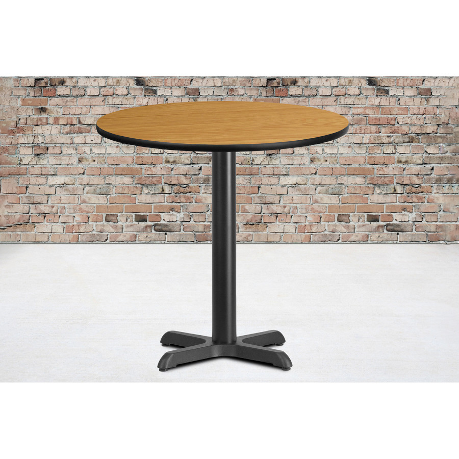 BLNK Round Table with 22'' x 22'' Base - Natural, 30"D
