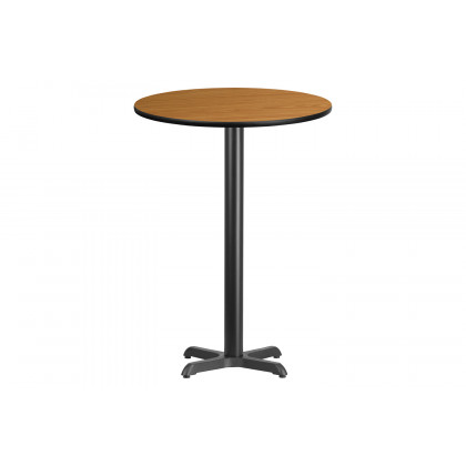 BLNK Round Bar Height Table with 22'' x 22'' Base - Natural, 30"D