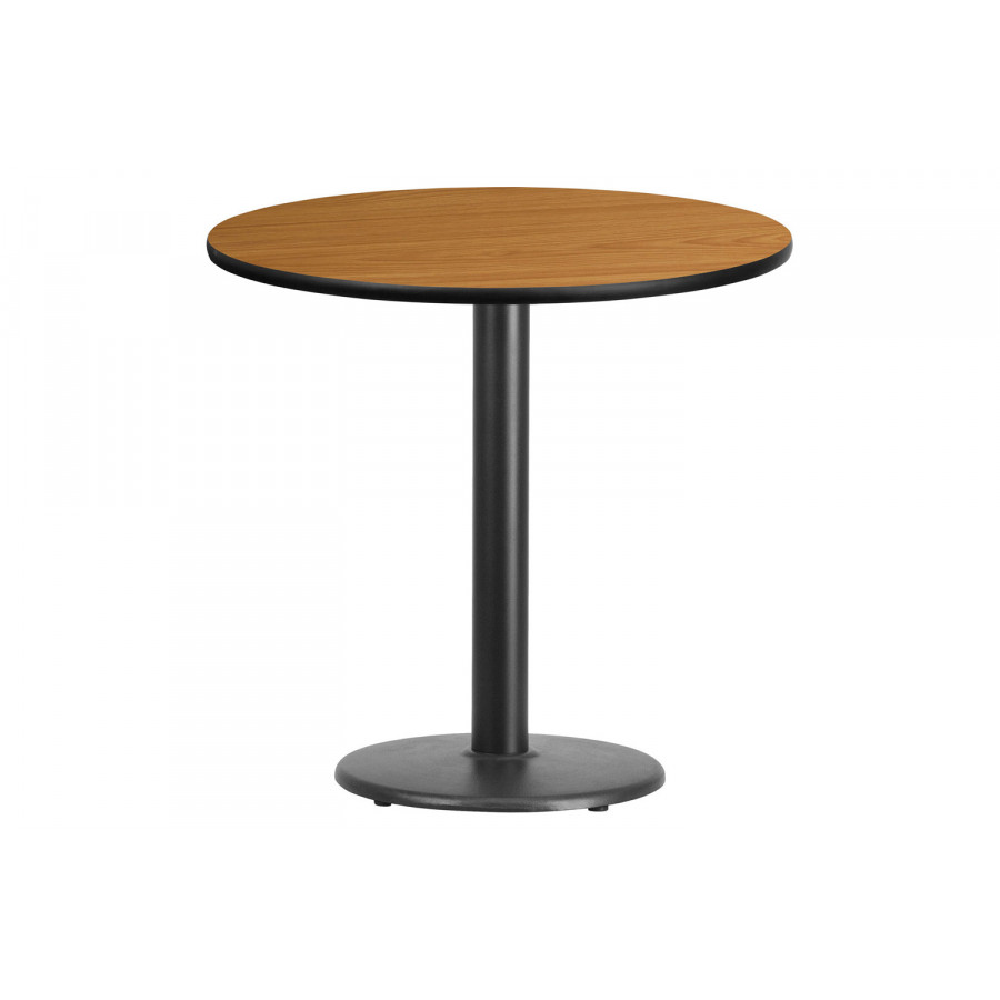 BLNK Round Table with 18'' Round Base - Natural, 30"D