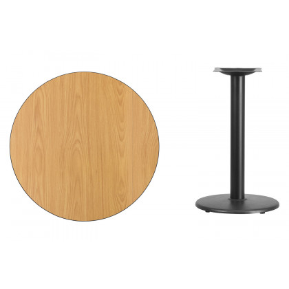 BLNK Round Table with 18'' Round Base - Natural, 30"D