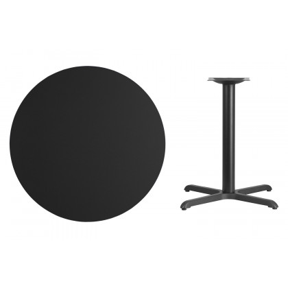 BLNK Round Table with 30'' x 30'' Base - Black, 36"D