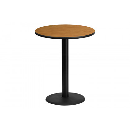 BLNK Round Bar Height Table with 24'' Round Base - Natural, 36"D