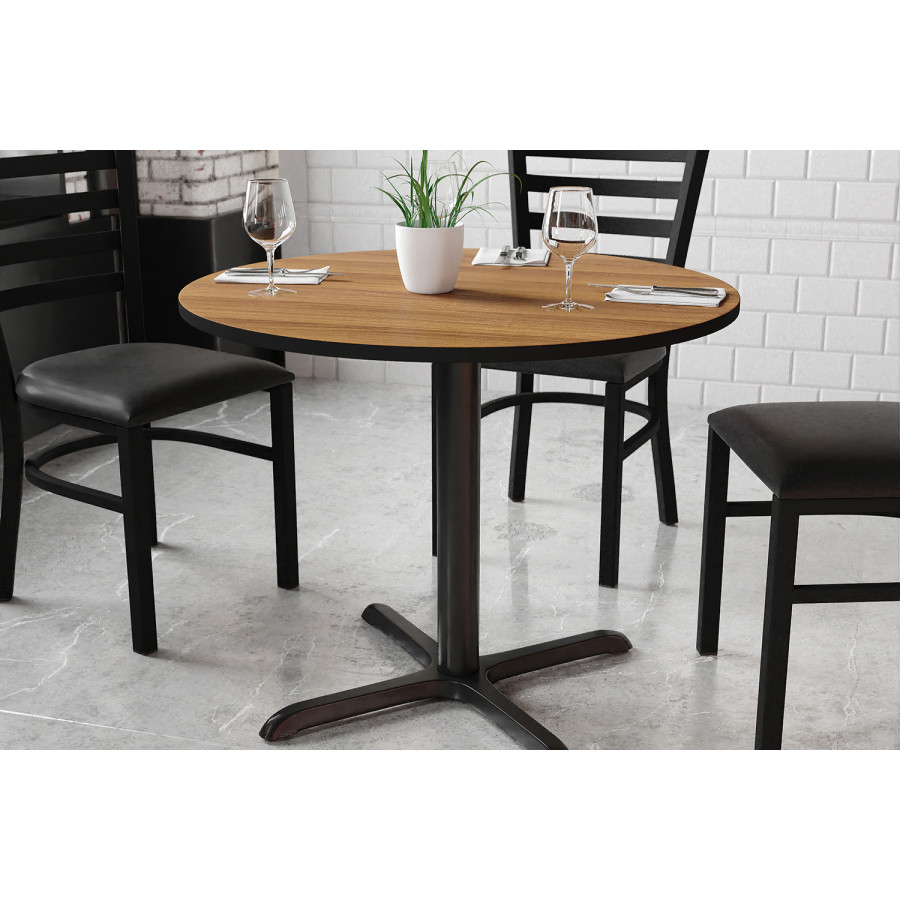 BLNK Round Table with 30'' x 30'' Base - Walnut, 36"D