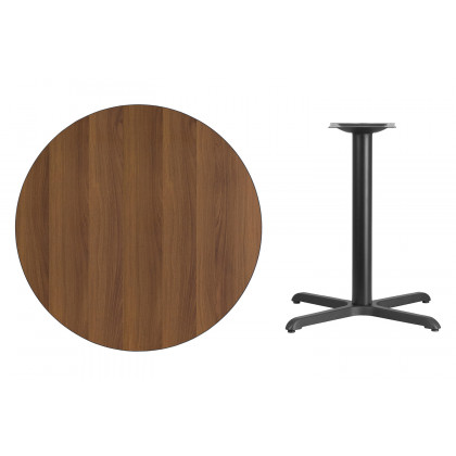 BLNK Round Table with 30'' x 30'' Base - Walnut, 36"D