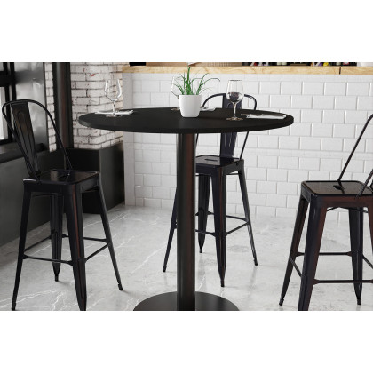 BLNK - Round Bar Height Table with 24'' Round Base