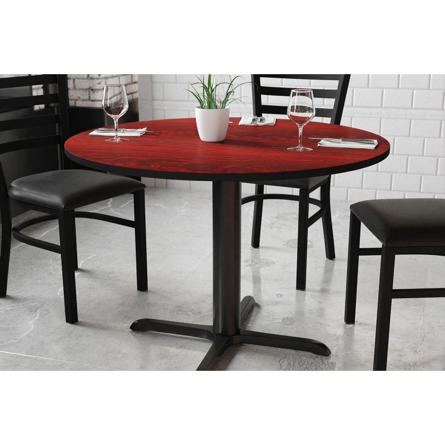 BLNK Round Table with 33'' x 33'' Base - Mahogany, 42"D