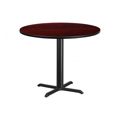 BLNK Round Table with 33'' x 33'' Base - Mahogany, 42"D