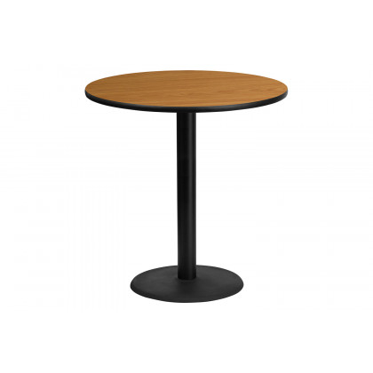 BLNK Round Bar Height Table with 24'' Round Base - Natural, 42"D