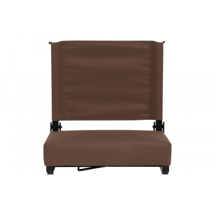 BLNK Grandstand Comfort Lightweight Stadium Chair with Handle and Ultra-Padded Seat - Brown