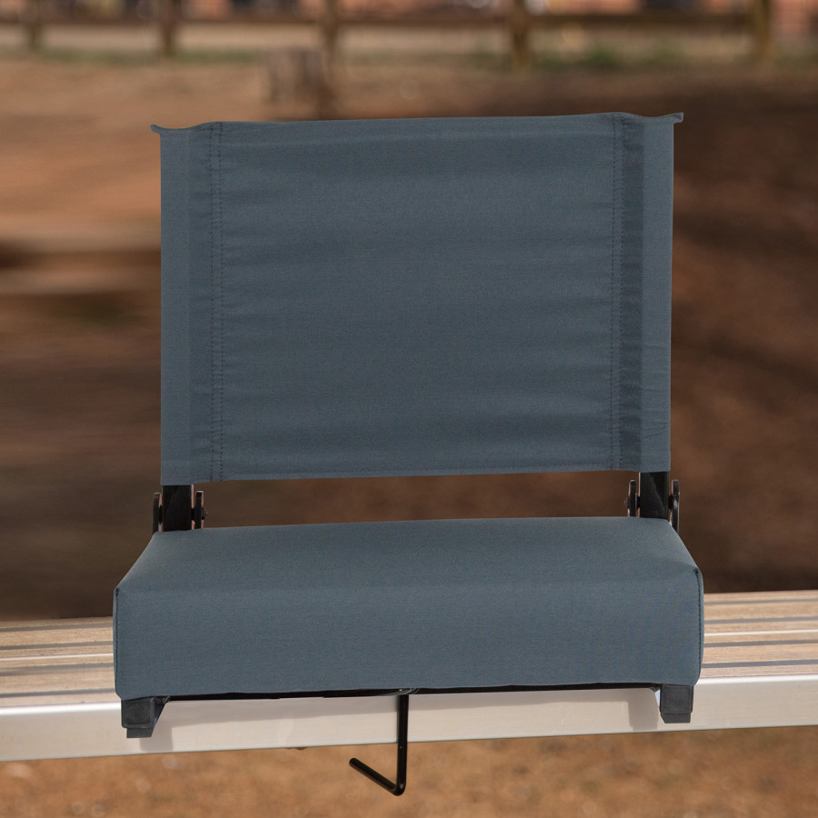 BLNK Grandstand Comfort Lightweight Stadium Chair with Handle and Ultra-Padded Seat - Dark Blue