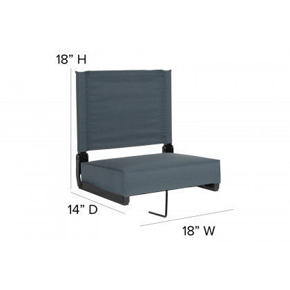 BLNK Grandstand Comfort Lightweight Stadium Chair with Handle and Ultra-Padded Seat - Dark Blue