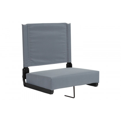 BLNK Grandstand Comfort Lightweight Stadium Chair with Handle and Ultra-Padded Seat - Gray