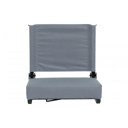 BLNK Grandstand Comfort Lightweight Stadium Chair with Handle and Ultra-Padded Seat - Gray