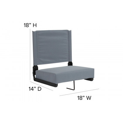 BLNK Grandstand Comfort Lightweight Stadium Chair with Handle and Ultra-Padded Seat - Gray