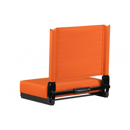 BLNK Grandstand Comfort Lightweight Stadium Chair with Handle and Ultra-Padded Seat - Orange