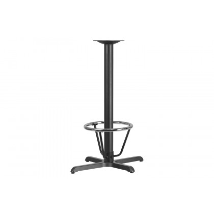 BLNK Beverly Restaurant Table X-Base with Bar Height Column and Foot Ring - 23.5"W x 29.5"L