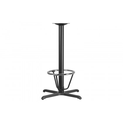 BLNK Beverly Restaurant Table X-Base with Bar Height Column and Foot Ring - 30"W x 30"L