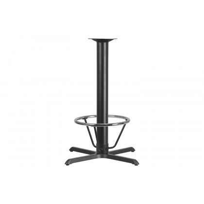 BLNK Beverly Restaurant Table X-Base with Bar Height Column and Foot Ring - 33"W x 33"L