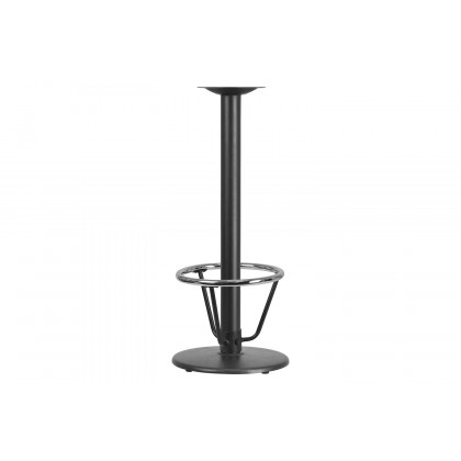 BLNK Beverly Round Restaurant Table Base with Bar Height Column and Foot Ring - 18"D