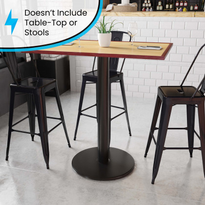 BLNK - Beverly Round Restaurant Table Base with Bar Height Column
