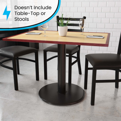 BLNK Beverly Round Restaurant Table Base with Table Height Column - 24"D