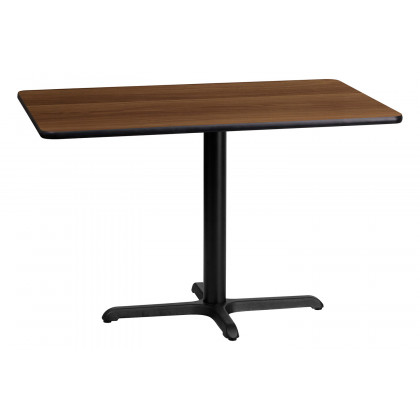 BLNK Rectangular Table with 23.5'' x 29.5'' Base - Walnut, 24"W x 42"L