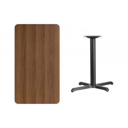 BLNK Rectangular Table with 23.5'' x 29.5'' Base - Walnut, 24"W x 42"L