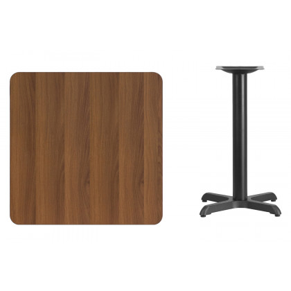 BLNK Square Table with 22'' x 22'' Base - Walnut, 30"W