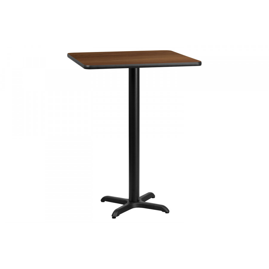 BLNK Square Bar Height Table with 22'' x 22'' Base - Walnut, 30"W