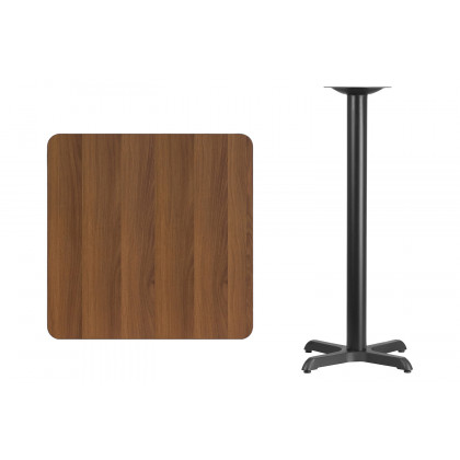 BLNK Square Bar Height Table with 22'' x 22'' Base - Walnut, 30"W