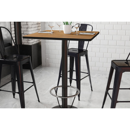 BLNK - Square Bar Height Table with 18'' Round Base
