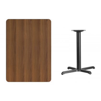 BLNK Rectangular Table with 23.5'' x 29.5'' Base - Walnut, 30"W x 42"L