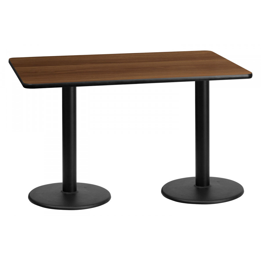 BLNK - Rectangular Table with 18'' Round Bases