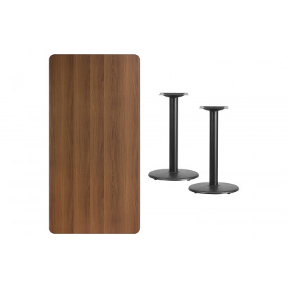 BLNK - Rectangular Table with 18'' Round Bases