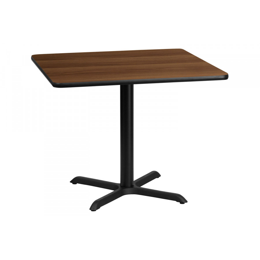 BLNK Square Table with 30'' x 30'' Base - Walnut, 36"W