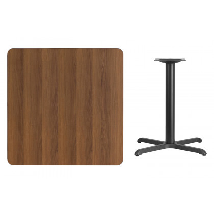 BLNK Square Table with 30'' x 30'' Base - Walnut, 36"W