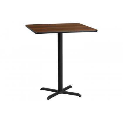 BLNK Square Bar Height Table with 30'' x 30'' Base - Walnut, 36"W
