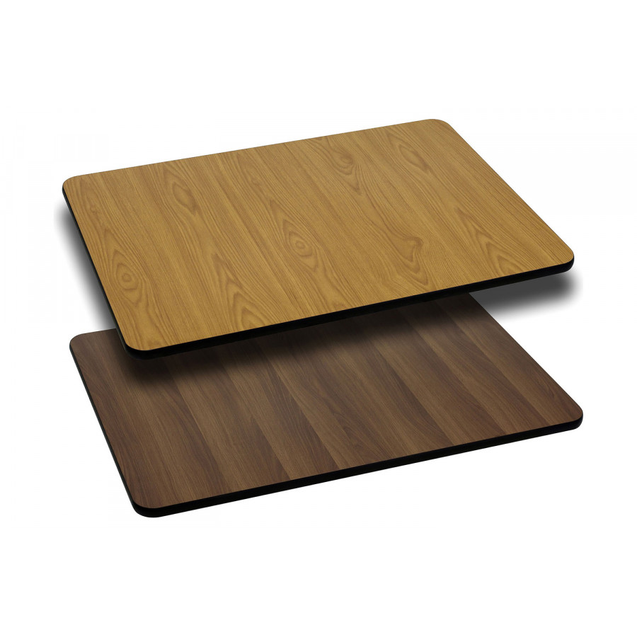 BLNK Glenbrook Rectangular Laminate Reversible Table Top - Natural or Walnut, 30"W x 42"L