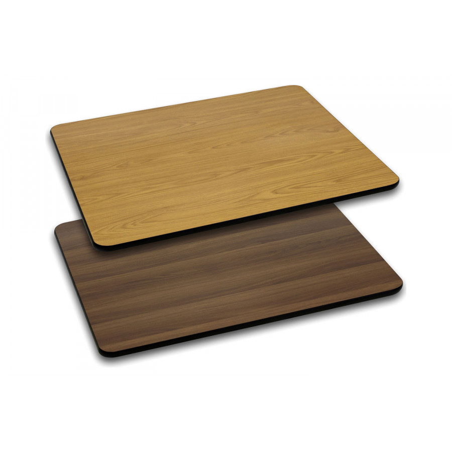BLNK Glenbrook Rectangular Laminate Reversible Table Top - Natural or Walnut, 30"W x 48"L